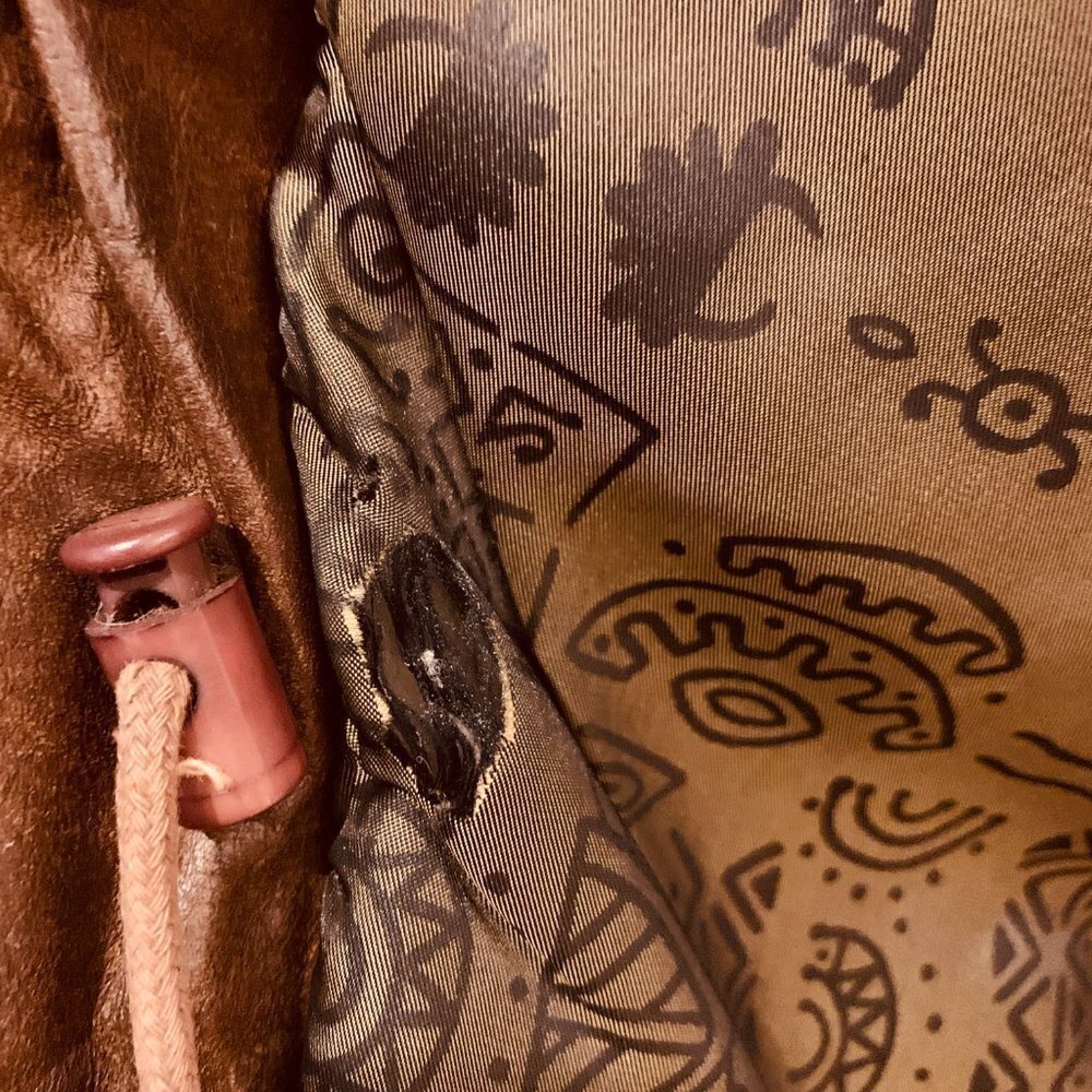 Vintage Mirage Brown Soft Distressed Leather Jacket Coat Size 44 XL - Picture 11 of 15